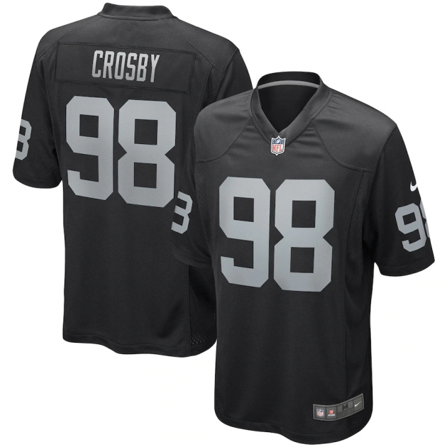 mens nike maxx crosby black las vegas raiders game player jersey